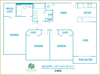 Laguna Pointe 3 bedroom 2 bath 2D floor plan